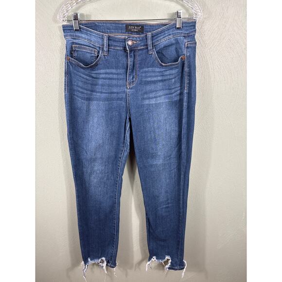Judy Blue Pants Denim Jeans Women's Size 9/29 Blue Distressed Relaxed Fit Casual - Picture 10 of 12